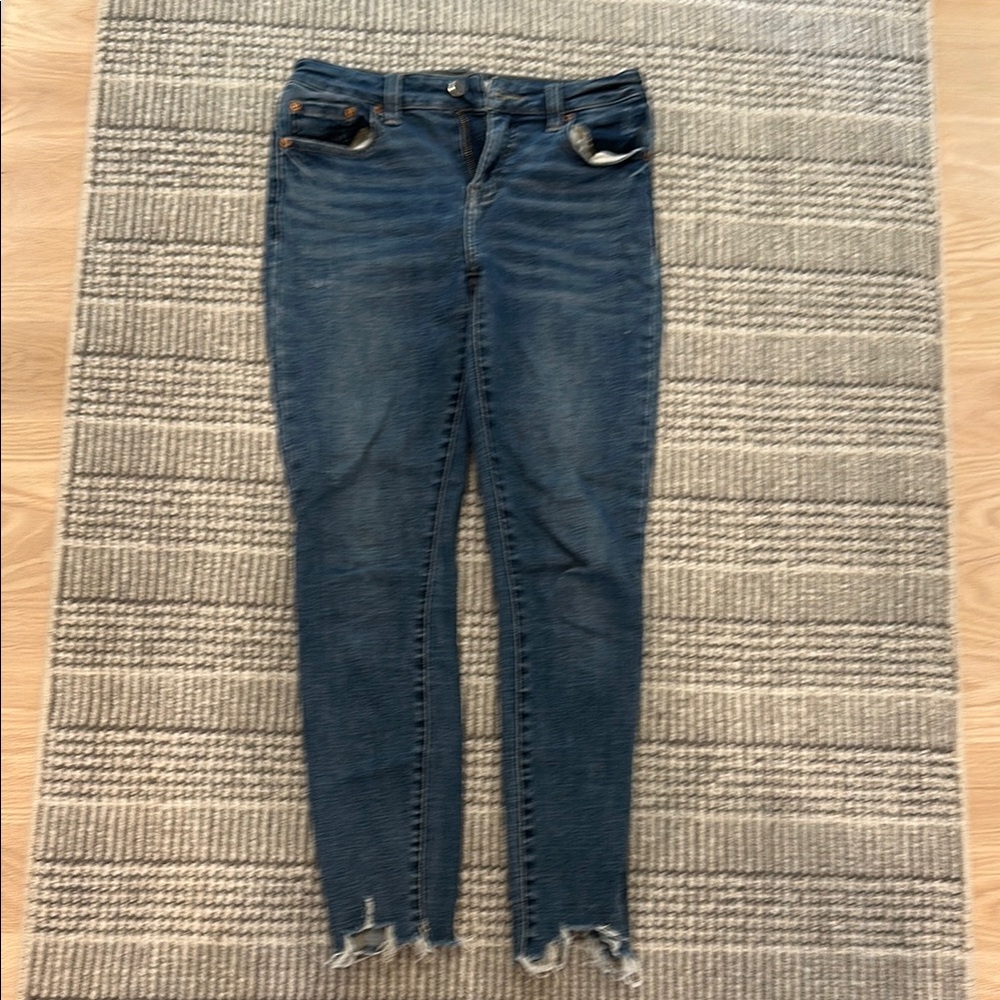 Pistola Blue Skinny Jeans with Faded Whiskering